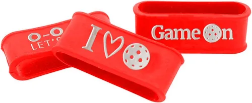 Miniatura 28 de Palms-O-Aces Juego de 3 bandas de agarre para paleta de pickleball – Bandas de silicona para paletas de pickleball para asegurar sobreempuñaduras e