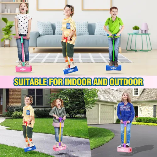 Miniatura 6 de CUUGO LET'S GO! CG Saltar Promueve Crecer Más Alto - Saltarín de Espuma para Niños, Juguetes para Niños de 3 a 12 Años, Niños Niñas, Juguetes al Rosa