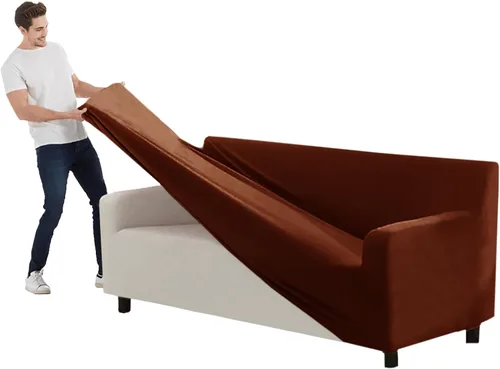 Miniatura 123 de Funda para Sofá de Terciopelo, Fundas Elásticas para Sofá para Funda Principal Separada/Respaldos y Cojines de Asiento, Funda para Sofá, para Fundas