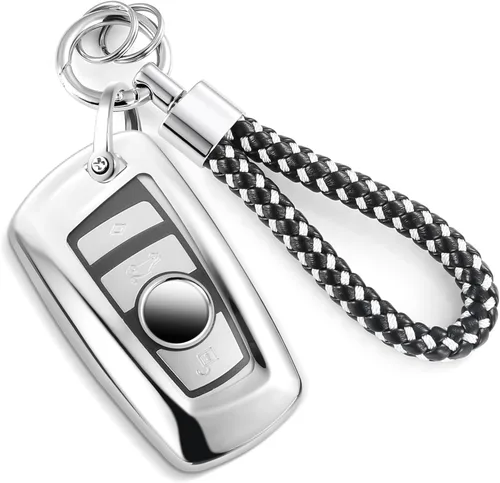 Miniatura 35 de Funda para llavero GMC con llavero de cuerda trenzada de metal antipérdida, exquisita funda suave para Tahoe Acadia Terrain Yukon Yukon XL Silverado