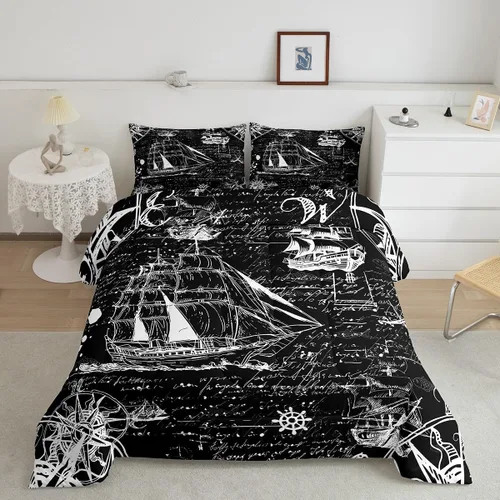 Miniatura 27 de jejeloiu Juego de edredón con patrón de corona, edredón estampado King y Queen para niños y adolescentes, juego de ropa de cama moderno de arte