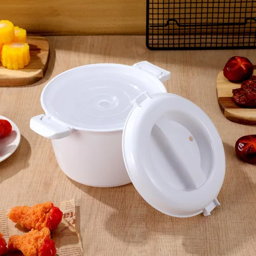 Miniatura 7 de Arrocera para microondas, recipiente para almacenamiento de alimentos, tazón de microondas con tapa, ollas de arroz para microondas, arroz