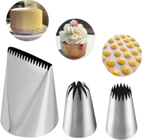 Miniatura 16 de Conjunto de boquillas St. Honore, puntas en forma de V para repostería, boquillas para decorar pasteles, kit de 4 piezas para cupcakes, pasteles