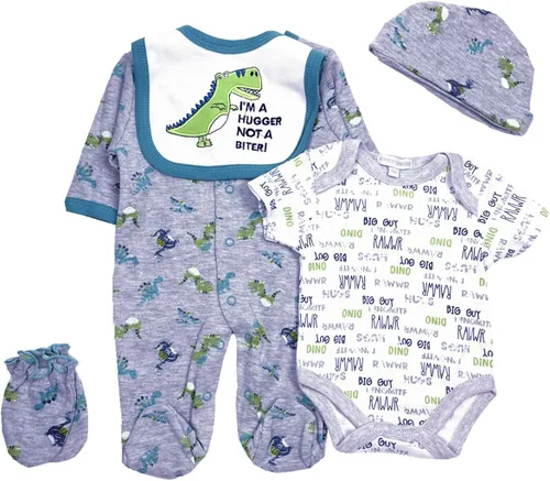 Miniatura 2 de Reborn Baby Dolls Ropa de niño de 22 pulgadas Accesorios de traje de dinosaurio 5 piezas Set Fit 20-22 pulgadas Bebé recién nacido muñeca ropa bebé