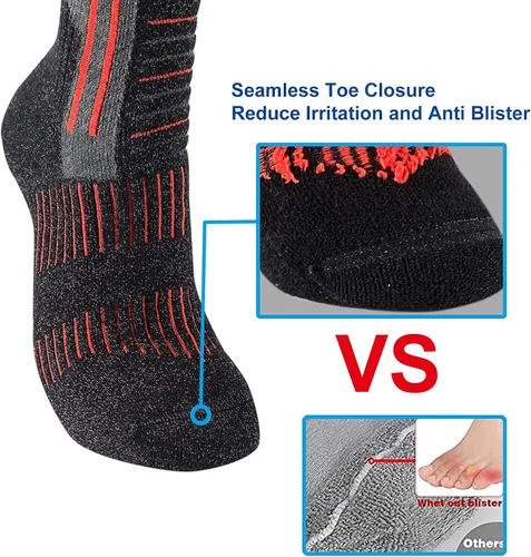 Miniatura 4 de Toes&Feet Calcetines acolchados para mujer y hombre, antiampollas, resistentes al olor, con mechas de sudor, senderismo, esquí, media pantorrilla