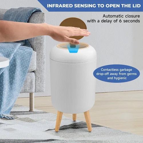 Miniatura 3 de Pukomc Papelera con sensor inteligente, conveniente e higiénico, fácil de usar, sensor de tecnología, impermeable, papelera de plástico para cocina