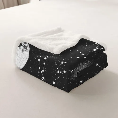 Miniatura 6 de Erosebridal Galaxy Fleece Blanket 40x50 Constellation Fuzzy Plush Throw for Sofa Couch Black Nebula Stars Sherpa Blanket Outer Space Starry Sky