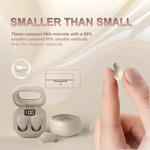 Miniatura 3 de Invisible Mini Wireless Bluetooth Earbuds - Ultra Compact Discreet Design, Comfort Fit for Small Ears, Side Sleep & Work Compatible Skin
