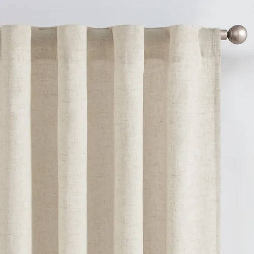 Miniatura 47 de JINCHAN Cortinas de lino de 108 pulgadas de largo, juego de 2 paneles, cortinas de ventana para sala de estar y dormitorio, cortinas