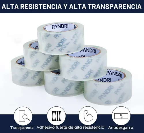 Miniatura 4 de PANDRI Cinta de embalaje transparente, 36 rollos de cinta de embalaje resistente para embalaje de envío, sellado en movimiento, 1.88 pulgadas