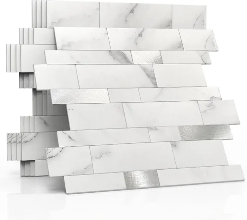 Miniatura 7 de Azulejo protector contra salpicaduras para cocina, despegar y pegar, acabado mate de piedra, pegatinas de azulejos para baño, panel de pared 3D