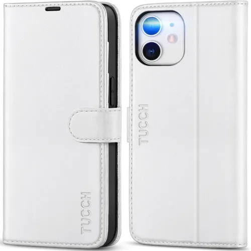 Miniatura 17 de TUCCH Funda tipo cartera, iPhone 12 Pro/12 5G, azul lago, carcasa interior de TPU a prueba de golpes, piel sintética, bloqueo RFID, soporte