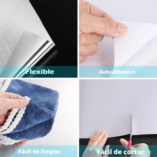 Miniatura 6 de FunStick Adhesivos de pared flexibles para espejos, 12 x 78.8 pulgadas, autoadhesivas, sin vidrio, adhesivos reflectantes para espejo de seguridad