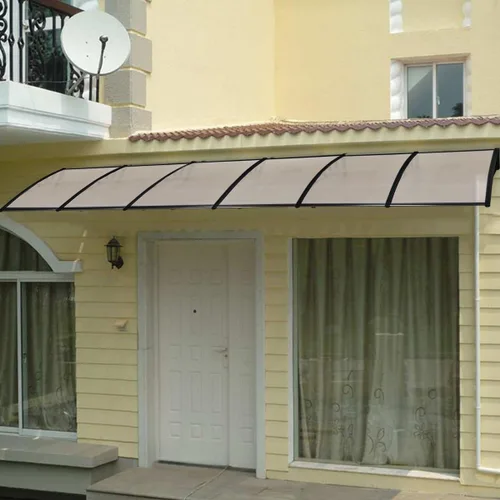 Miniatura 2 de Tangkula Toldo de ventana de 40 x 40 pulgadas, moderno toldo de policarbonato para puerta delantera, cubierta de puerta de ventana para lluvia, Negro