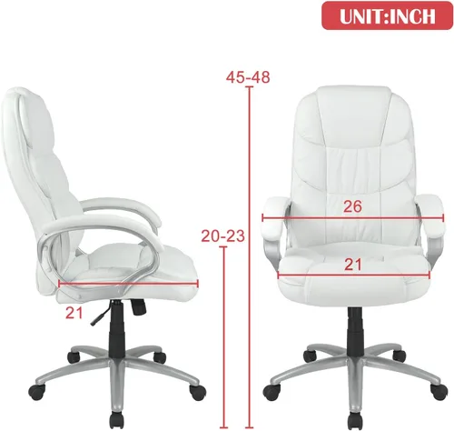 Miniatura 2 de Silla de oficina ergonómica de escritorio de 250 libras de capacidad, respaldo alto, altura ajustable, silla de computadora con reposabrazos