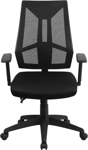 Miniatura 5 de Flash Furniture Ivan Silla de oficina ergonómica giratoria multifunción de malla negra con brazos ajustables