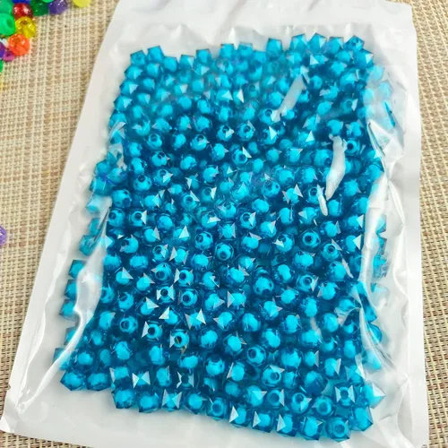 Miniatura 5 de Cubo de 400 cuentas espaciadoras de cristal cuadradas transparentes facetadas de 0.315 pulgadas (0.315 in), cuentas redondas