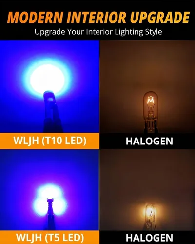 Miniatura 4 de WLJH Panel de Instrumentos Azul Brillante Conjunto de Medidores Velocímetro Tacómetro Bombilla Indicadora Kit Completo de Luces LED Paquete