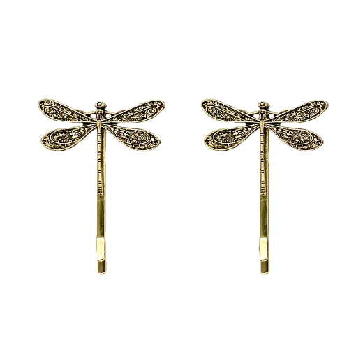 1pair Vintage Plata Libélula Horquilla Simple Horquilla Nupcial Horquilla (Dorado)