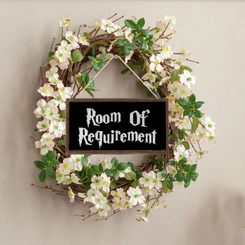 Miniatura 4 de TOMATO FANQIE Señal de madera para colgar con texto en inglés "Room of Requirement", letrero mágico para regalo, para dormitorio o baño (US-G005)