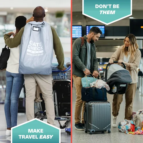 Miniatura 6 de Bramble Bolsa de viaje para asiento de automóvil infantil para avión, funda impermeable para asiento de automóvil para viajes en avión de 34 Gris