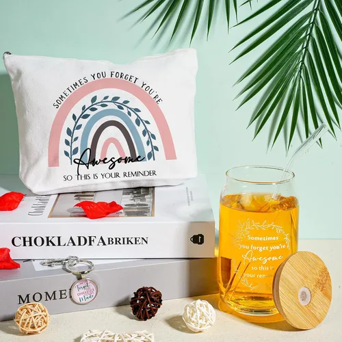 Miniatura 7 de Yaomiao 3 piezas de regalo de agradecimiento Cna para mujeres, graduación, agradecimiento, bolsa de cristal de 16 onzas, llavero para profesora