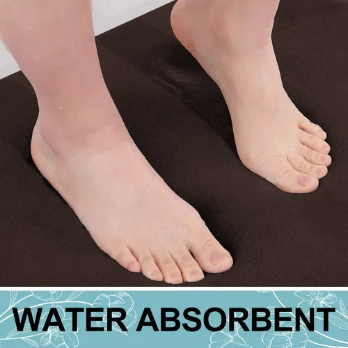 Miniatura 5 de Smiry Tapete de baño de espuma viscoelástica de 30 x 20 pulgadas, extra suave y absorbente, antideslizante, lavable para suelo, ducha y bañera