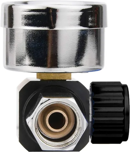 Miniatura 3 de Válvula reguladora de ajuste de aire con manómetro para pistola pulverizadora y herramientas neumáticas (1/4" NPT)