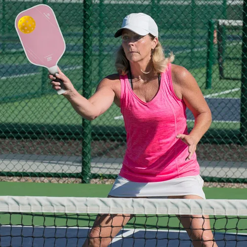 Miniatura 7 de Raqueta de pickleball FH-500 T700, raqueta de pickleball ofensiva de 0.551 in de grosor a dos manos, velocidad y control Rosa