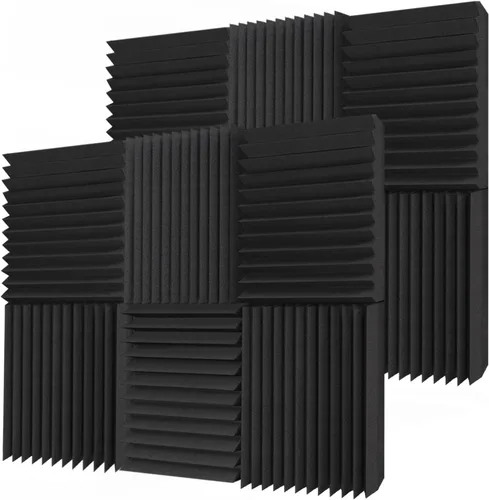 TroyStudio Paneles de espuma acústica gruesa, 30 x 30 x 7.6 cm, 12 piezas de espuma absorbente de sonido de banda ancha, almohadilla insonorizada