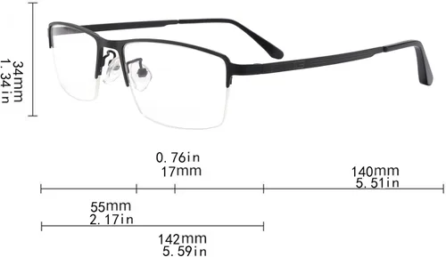 Miniatura 6 de Gafas de bloqueo de luz azul para computadora, para hombres, gafas de juegos de computadora, medio marco de metal, lente transparente, protección