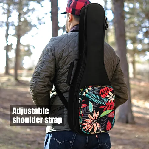 Miniatura 7 de MUINS Estuche para ukelele, 21 23 26 30. Estuche duradero y colorido para ukelele con acolchado más grueso para soprano, concierto, tenor con dobles