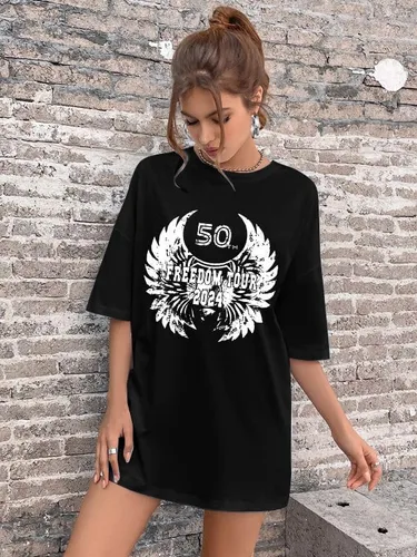 Miniatura 5 de Camisetas de banda de rock para mujer, camiseta de Freedom Tour 2024, camisetas vintage de música rock, camisetas casuales de verano de gran