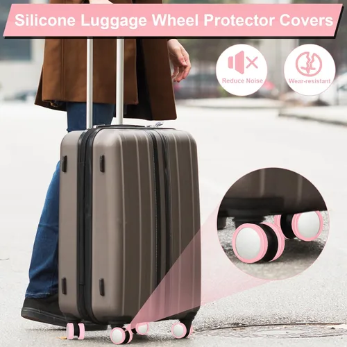 Miniatura 3 de Fundas protectoras de silicona para ruedas de equipaje, 8 unidades, fundas protectoras de rueda de equipaje para la mayoría de ruedas de 8 ruedas