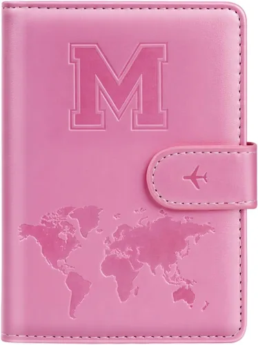 Miniatura 47 de Funda para Pasaporte Personalizada con Letra de la A a la Z, Billetera de Viaje con Bloqueo RFID, Funda para Pasaporte, Estuche para Pasaporte