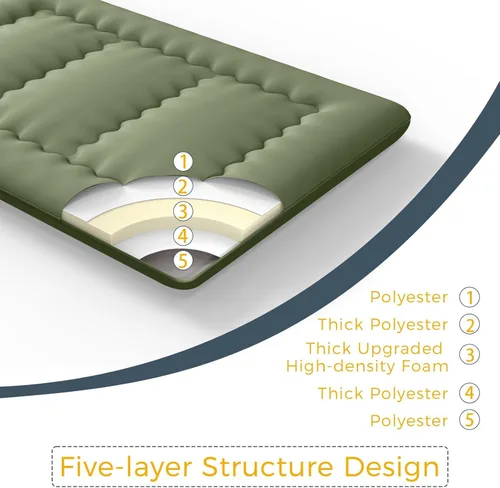 Miniatura 7 de MAXYOYO Colchón de suelo japonés extra grueso de 6", Colchón Futon, Almohadilla de Tatami Plegable para Adultos, Cama de Suelo Enrollable para Verde