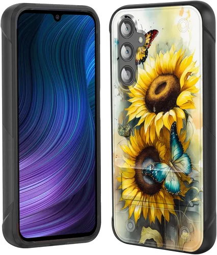 Miniatura 32 de Funda para Galaxy S24 Plus con soporte, doble capa híbrida de policarbonato duro y silicona suave, resistente a prueba de golpes, funda protectora