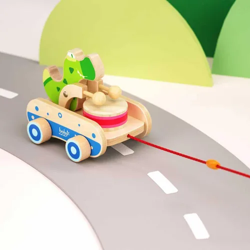 Miniatura 3 de Juguete de Madera de jalar para bebé, Juguete de Cocodrilo con Tambor para niños, Juguete para bebés que arrastran y aprenden a caminar, Cuerda