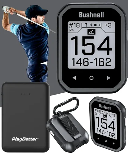 Bushnell Phantom 3 (negro) Slope Golf GPS Handheld Bundle - Pantalla táctil, reconocimiento automático de campo y agujeros, entrada de puntuación