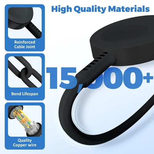 Miniatura 7 de Cndons Cargador de reloj inteligente 2 en 1 de 6 pies para Samsung Galaxy Watch Ultra/8/7/6/5/4/3/Active 2/1 (Pro, clásico) y cargador USBC súper