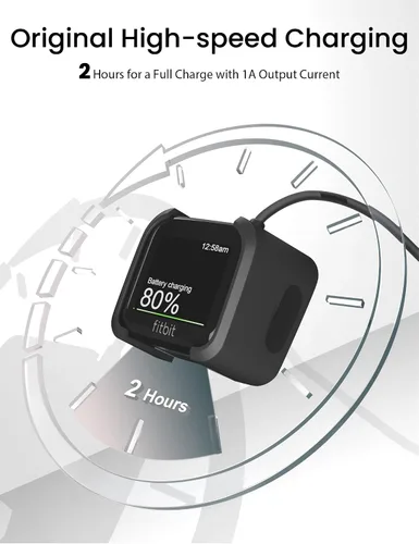 Miniatura 3 de Sinoacc Cargador de 3.3 pies/3.3 ft para Fitbit Versa 1/Lite/SE Cable de carga de repuesto para reloj inteligente