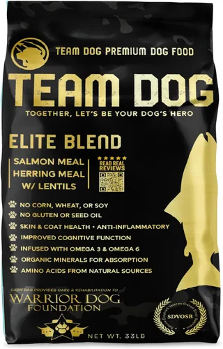 TEAM DOG Elite Blend - Alimento para perros alto en proteínas, alto en calorías para aumento de peso, 30% de proteínas, 25% de grasa, 577 cal/taza,