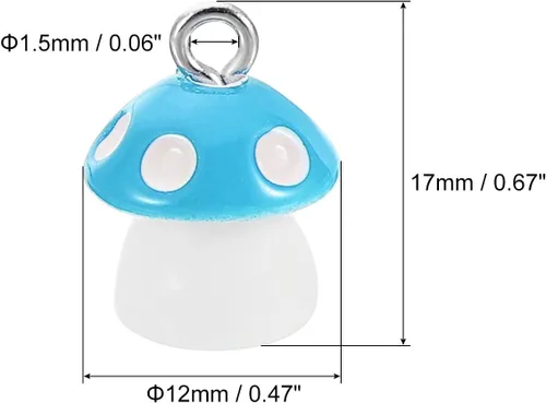Miniatura 2 de PATIKIL 30 piezas de dije de hongo, mini dije de hongo, resina a granel, lindo para hacer joyas, pulseras, aretes, collares
