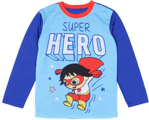 Miniatura 2 de Komar Kids Ryan's World Super Hero - Conjunto de pijama de manga larga para niños