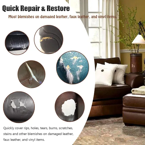 Miniatura 4 de Kit de cinta de reparación de cuero para camillas, 2 paquetes de adhesivo de 4 x 60 pulgadas, para sofá, muebles, sofá, cinturones de seguridad