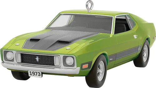 Hallmark Keepsake Adorno navideño colgante 2023, Coches clásicos americanos 1973 Ford Mustang Mach 1 2023, Adorno de metal, Regalos para