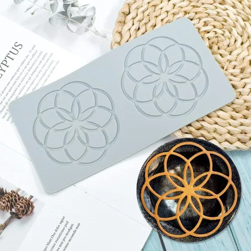 Miniatura 14 de Molde de encaje de hojas huecas 3D, molde de encaje de silicona con formas de flores de múltiples hojas para decoración de pasteles, tapete