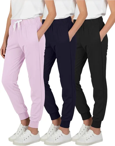 Miniatura 25 de Real Essentials Paquete de 3: pantalones deportivos casuales para niñas (de 7 a 16 años)