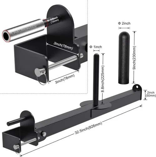 Miniatura 4 de Kipika Accesorio de estante de potencia para orificios de 5/8" y 1" - Equipo de gimnasio para casa resistente para estante de sentadillas de 2x2