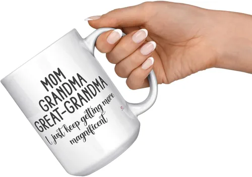 Miniatura 4 de ODDITEES Taza de café con texto en inglés "I Just Keep Getting More Magnificent", color blanco